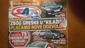 Novi broj SAT PLUS objavio tekst u vezi sa ispravkama grešaka u saobraćajnim dozvolama